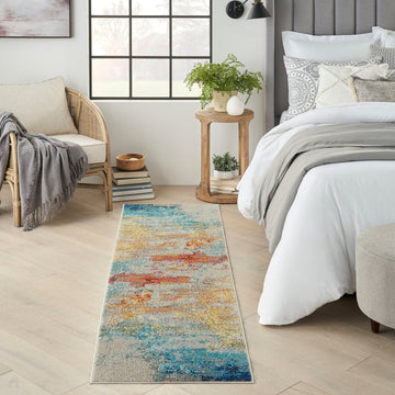 Celestial CES02 Modern Abstract Soft Durable Low Profile Short Pile Sealife Runner-Nourison-Rug Love - The Most Loved Rug Store